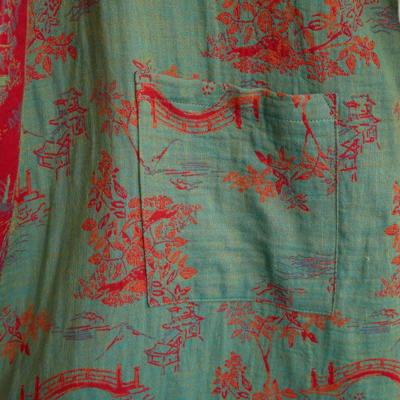Ownkoti Oriental Bridge & Tree Cotton Kimono Robe - image 13