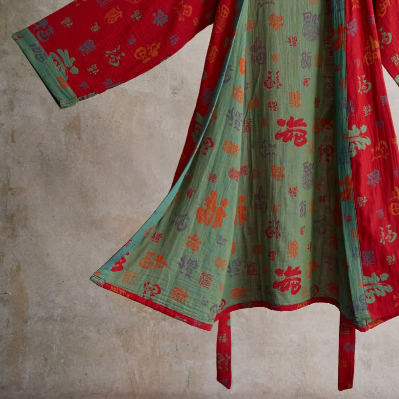 Ownkoti Auspicious Pattern Cotton Gauze Kimono Robe - image 3