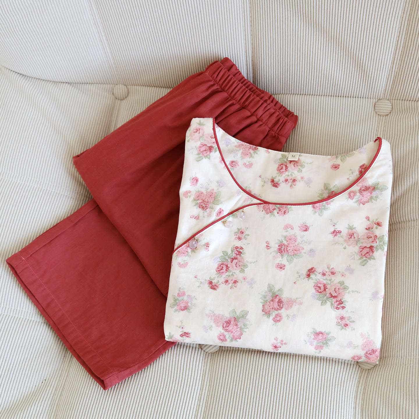 Ownkoti Romantic Rose Cotton Gauze Pajamas - image 1