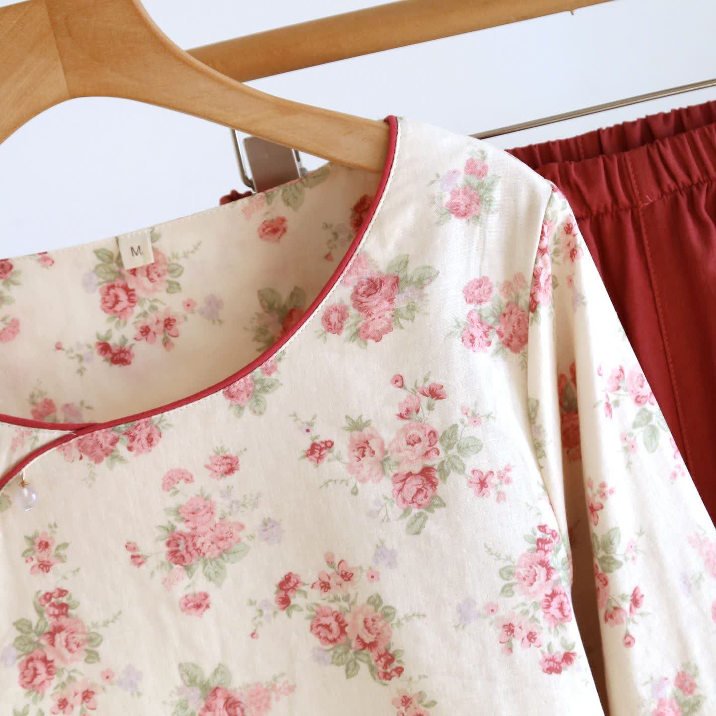 Ownkoti Romantic Rose Cotton Gauze Pajamas - image 5