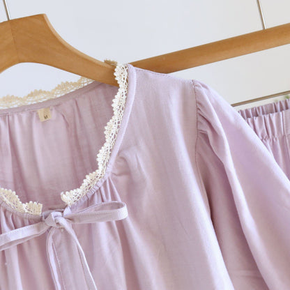 Ownkoti Solid Color Lace-trimmed Short Pajama Set - image 8