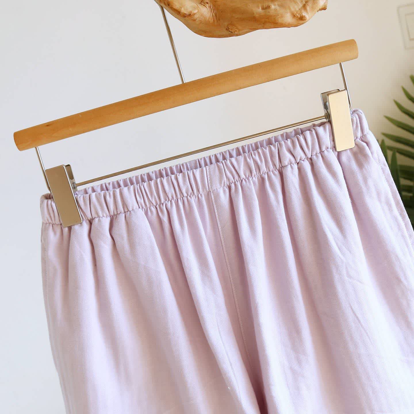 Ownkoti Solid Color Lace-trimmed Short Pajama Set - image 14