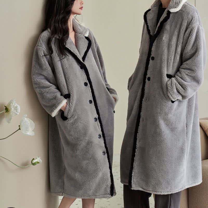 Ownkoti Gray Plush Couple Bathrobe - image 1