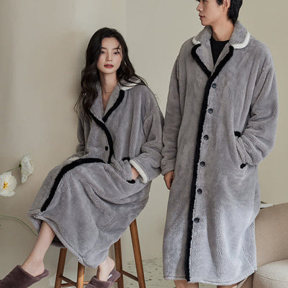 Ownkoti Gray Plush Couple Bathrobe - image 2