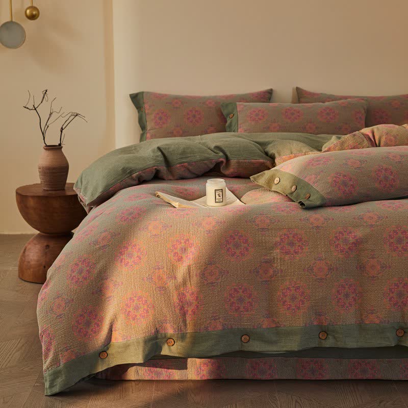 Ownkoti Vintage Geometric Cotton Double Gauze Bedding Set(4PCS) - image 15