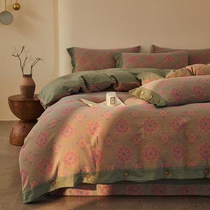 Ownkoti Vintage Geometric Cotton Double Gauze Bedding Set(4PCS) - image 15