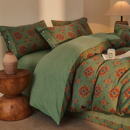 Ownkoti Vintage Geometric Cotton Double Gauze Bedding Set(4PCS) - image 4