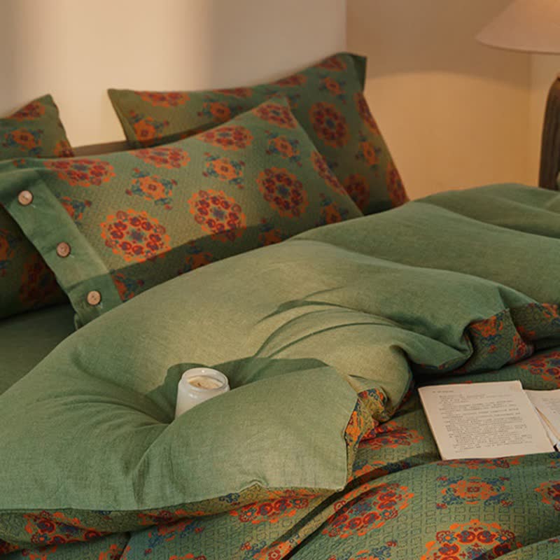 Ownkoti Vintage Geometric Cotton Double Gauze Bedding Set(4PCS) - image 5