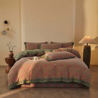 Ownkoti Vintage Geometric Cotton Double Gauze Bedding Set(4PCS) - image 14