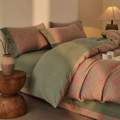 Ownkoti Vintage Geometric Cotton Double Gauze Bedding Set(4PCS) - image 16