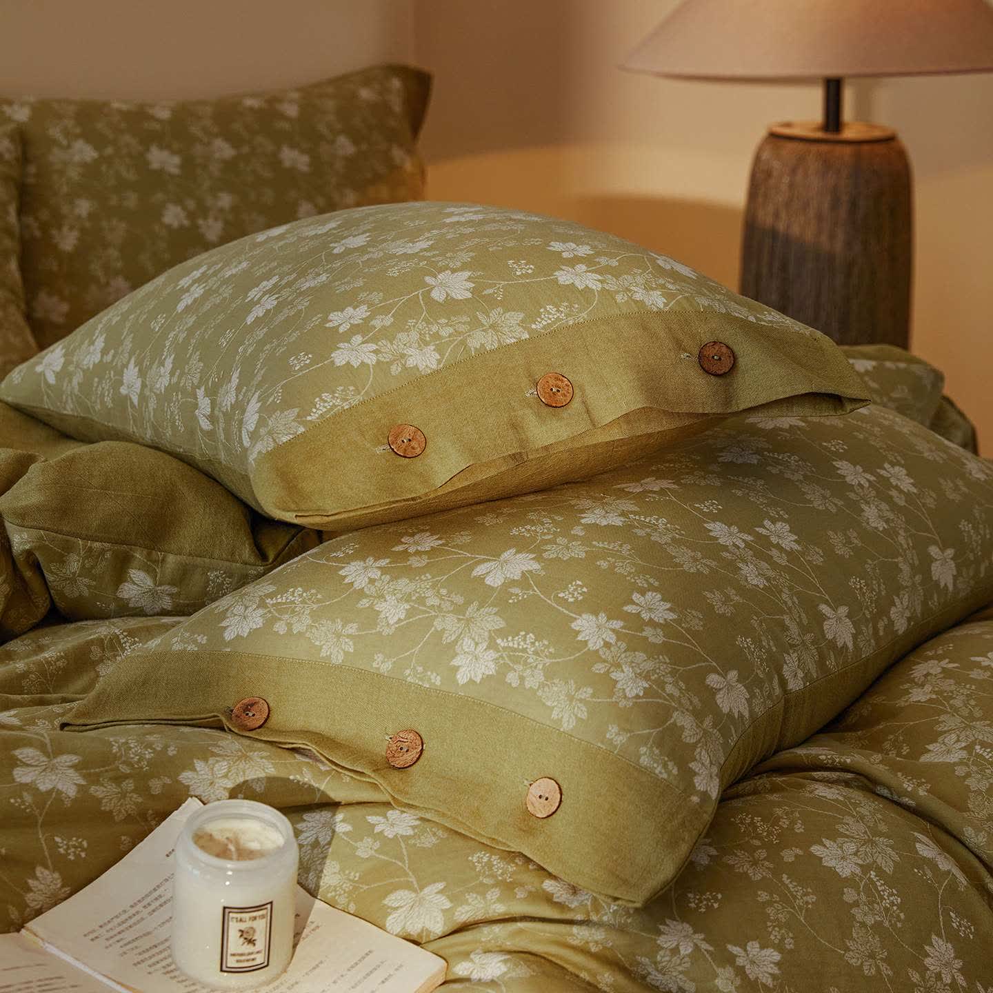 Ownkoti Botanical Floral Cotton Double Gauze Bedding Set(4PCS) - image 4