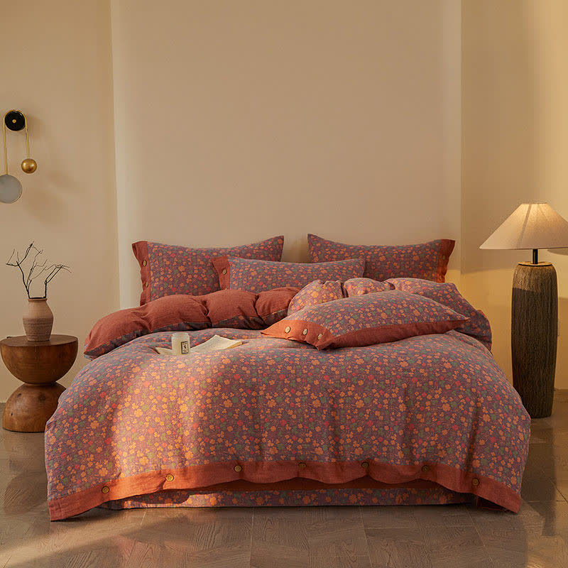 Ownkoti Lucky Clover Cotton Double Gauze Bedding Set(4PCS) - image 1