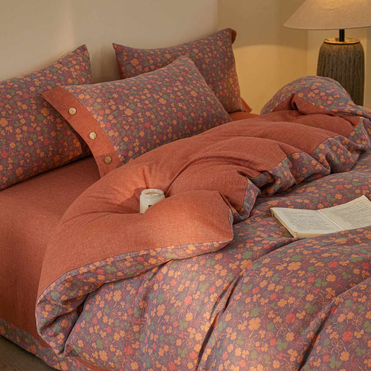 Ownkoti Lucky Clover Cotton Double Gauze Bedding Set(4PCS) - King - image 0