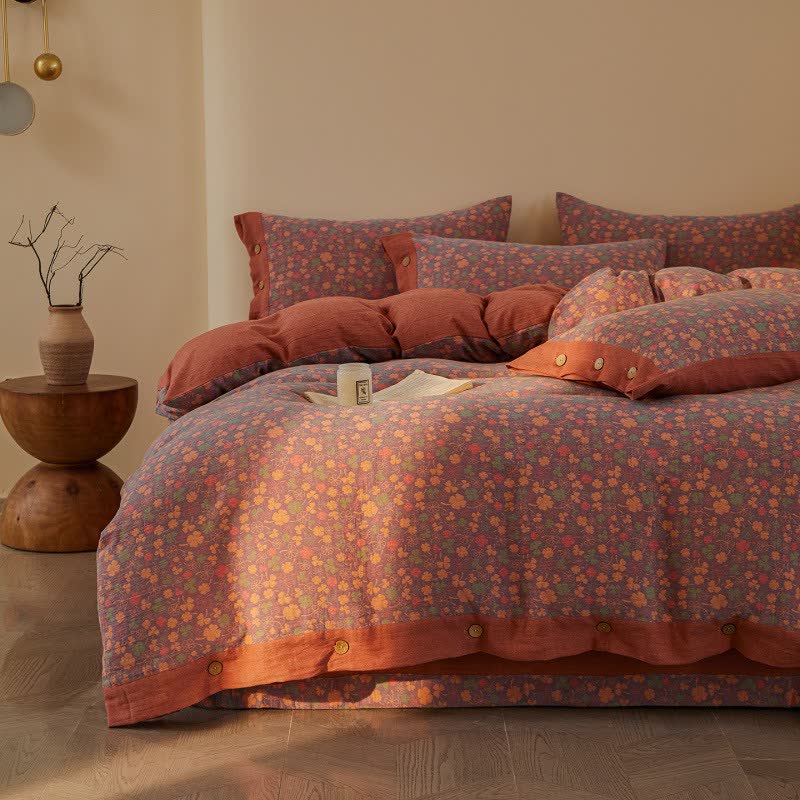 Ownkoti Lucky Clover Cotton Double Gauze Bedding Set(4PCS) - image 2