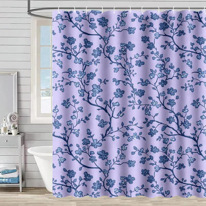 Ownkoti Floral Branch Print Shower Curtain - Purple - 90"W x 71"L - image 0