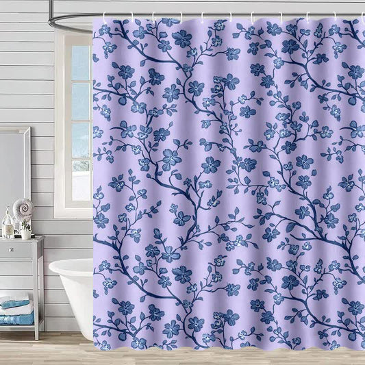 Ownkoti Floral Branch Print Shower Curtain - Purple - 90"W x 71"L - image 0