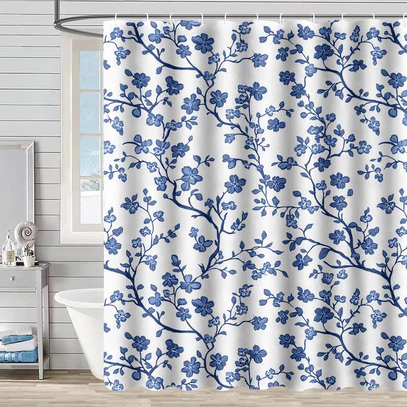 Ownkoti Floral Branch Print Shower Curtain - White - 90"W x 71"L - image 2