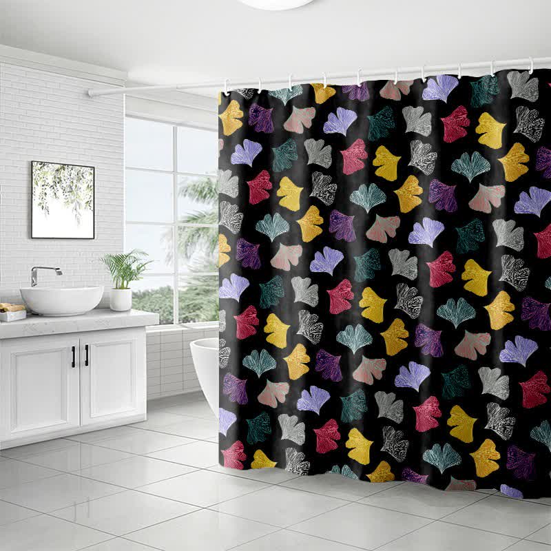 Ownkoti Colorful Ginkgo Leaf Print Shower Curtain - image 7