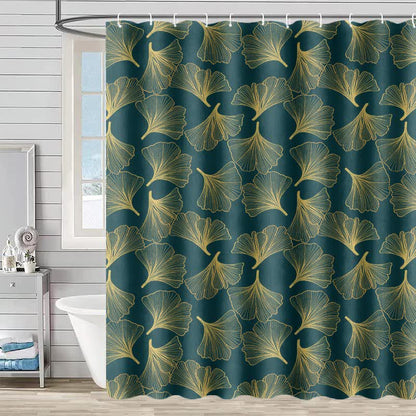 Ownkoti Ginkgo Botanical Print Shower Curtain - Green - 90"W x 71"L - image 2