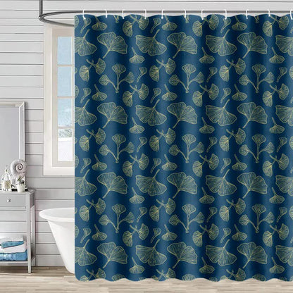 Ownkoti Ginkgo Inspired Print Shower Curtain - Blue - 90"W x 71"L - image 2