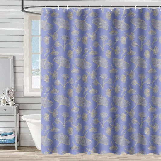 Ownkoti Ginkgo Inspired Print Shower Curtain - Purple - 90"W x 71"L - image 0