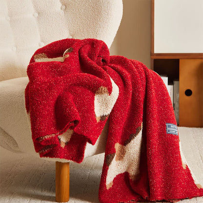 Ownkoti Festive Horse Motif Soft Knit Throw Blanket - image 5