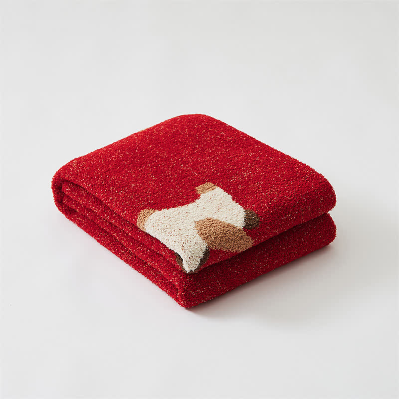 Ownkoti Festive Horse Motif Soft Knit Throw Blanket - image 6