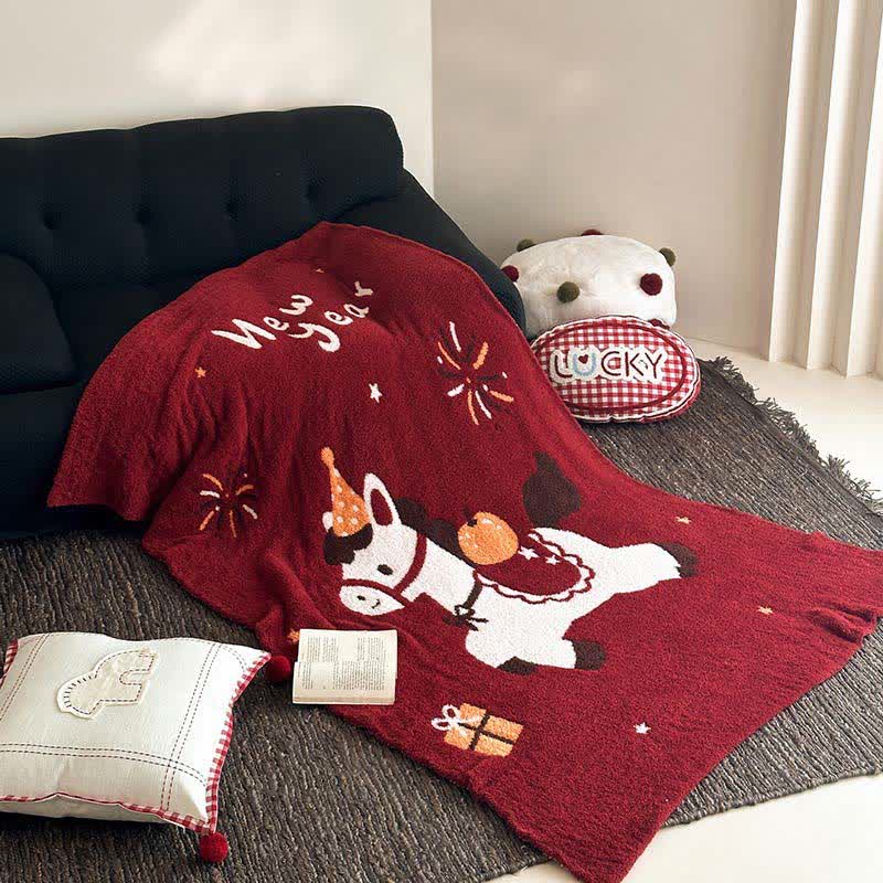 Ownkoti Exquisite Horse Knit Festive Throw Blanket - image 1