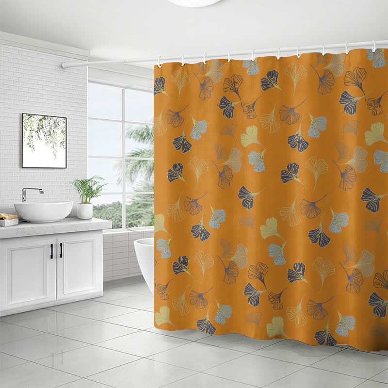Ownkoti Elegant Ginkgo Leaf Print Shower Curtain - image 3