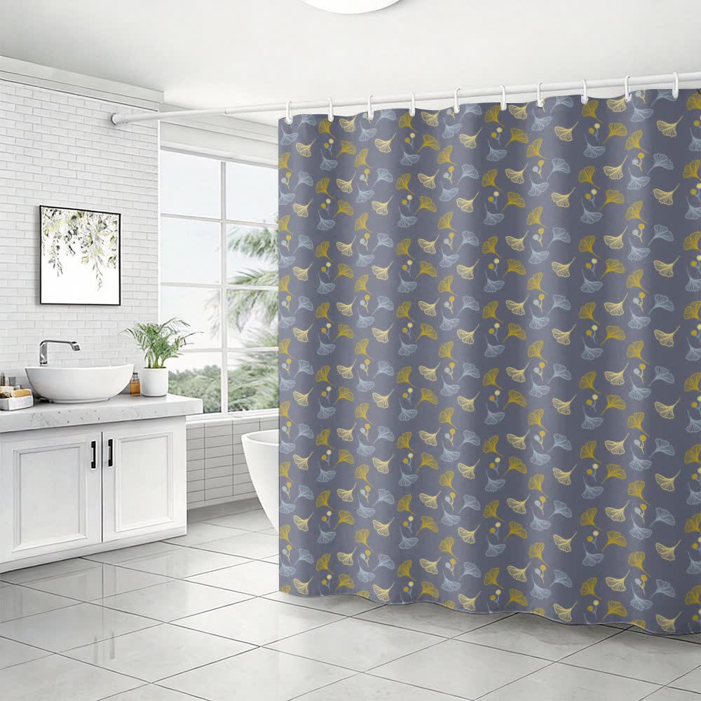 Ownkoti Ginkgo Leaf Print Shower Curtain - Thumbnail 5