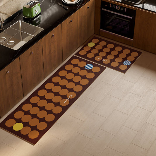 Ownkoti Geometric Polka Dot Kitchen Rug - Orange - 17" x 71" - image 0