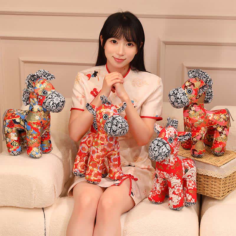 Ownkoti Vibrant Oriental Style Horse Toy Decoration - Set (4 Patterns) - 4PCS - 14"H - image 0