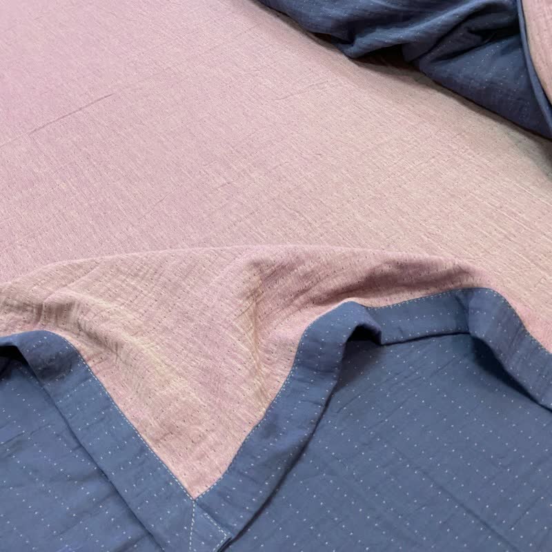 Ownkoti Subtle Dot Cotton Double Gauze Bedspread - Pink & Purple - 2PCS Pillowcases - 19" x 29" - image 1