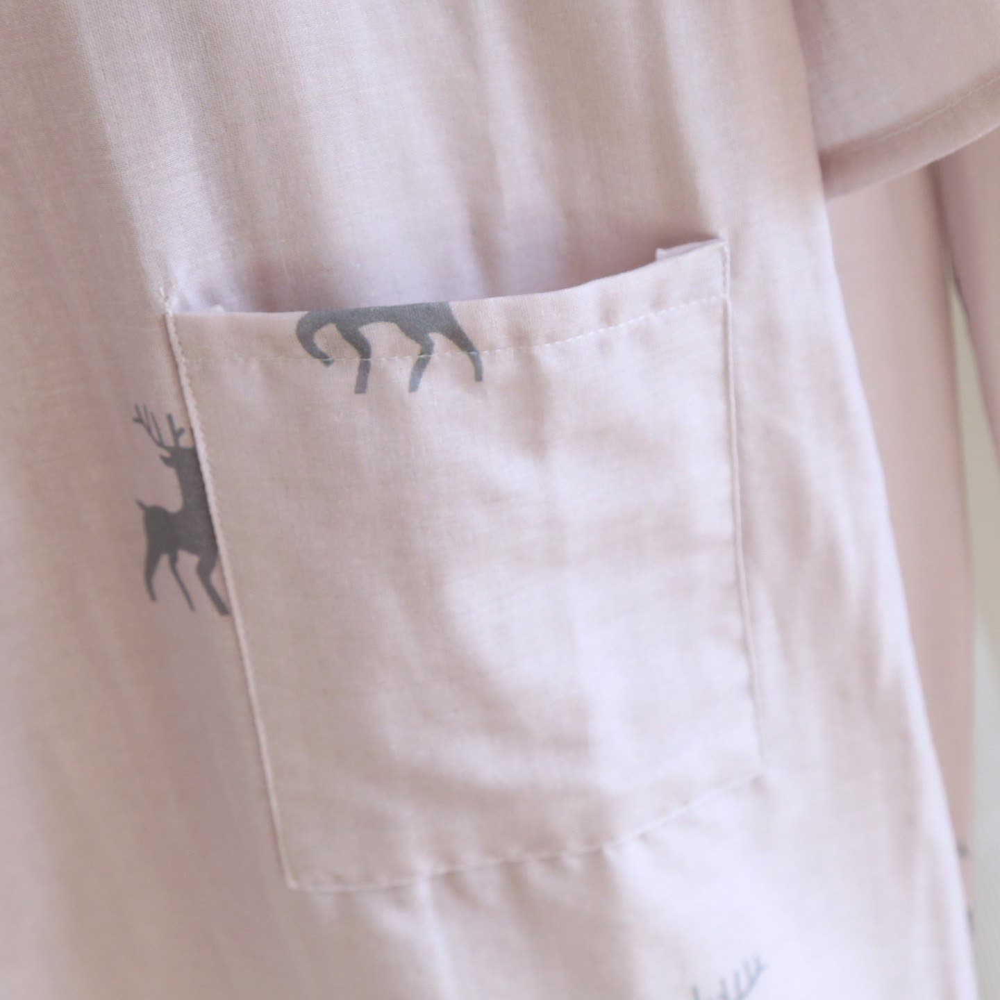 Ownkoti Deer Kimono Cotton Gauze Loungewear Set - image 6