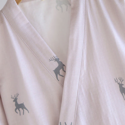 Ownkoti Couple Deer Cotton Gauze Kimono Bathrobe - image 5