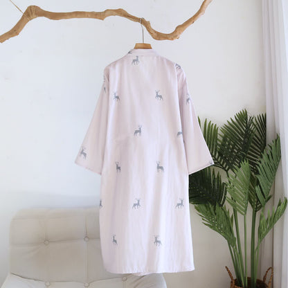 Ownkoti Couple Deer Cotton Gauze Kimono Bathrobe - image 2