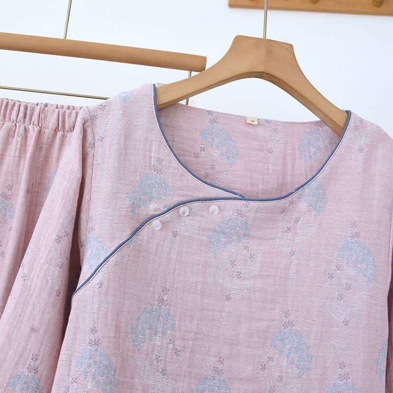 Ownkoti Muted Floral Vintage Cotton Pajama Set - image 4