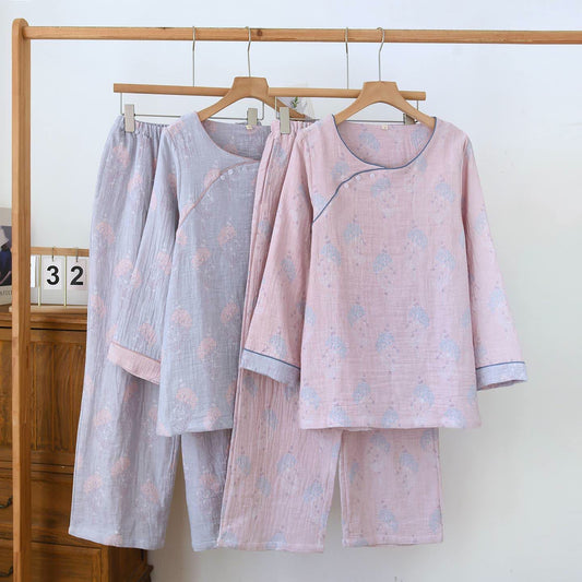 Ownkoti Muted Floral Vintage Cotton Pajama Set - image 0