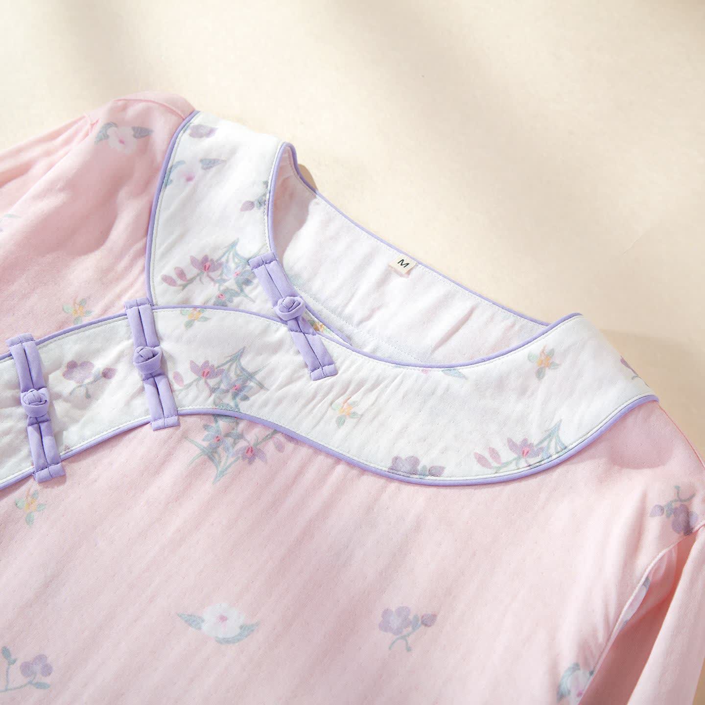 Ownkoti Country Floral Contrast Trim Pajama Set - image 2