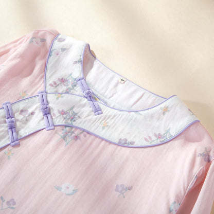 Ownkoti Country Floral Contrast Trim Pajama Set - image 2