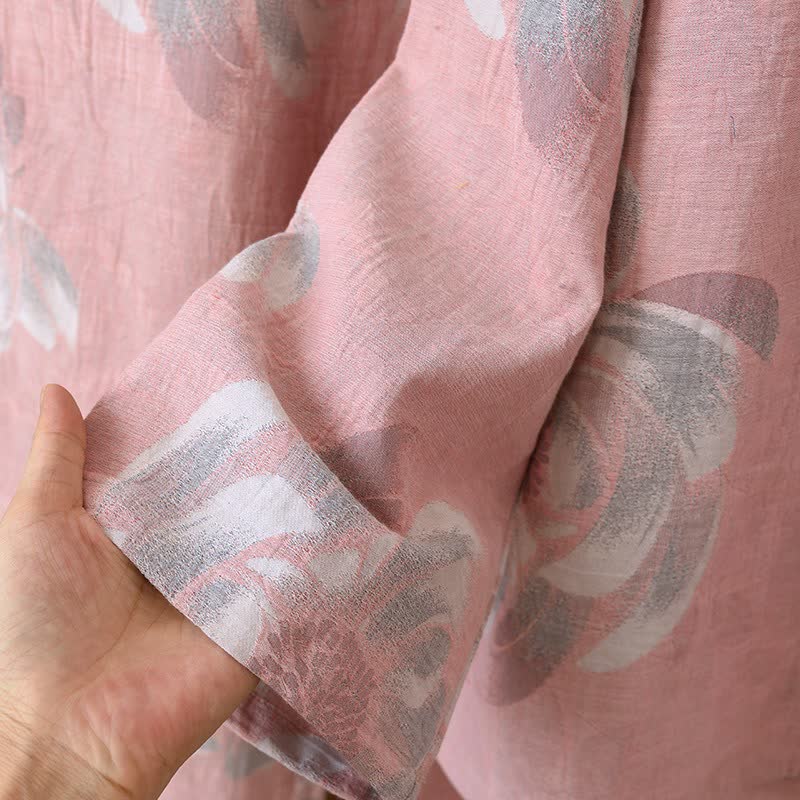 Ownkoti Peony Mandarin Collar Cotton Pajama Set - image 9