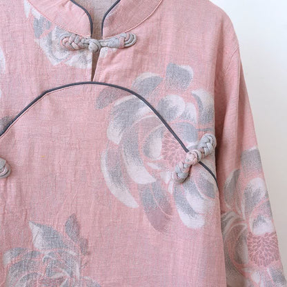 Ownkoti Peony Mandarin Collar Cotton Pajama Set - image 4