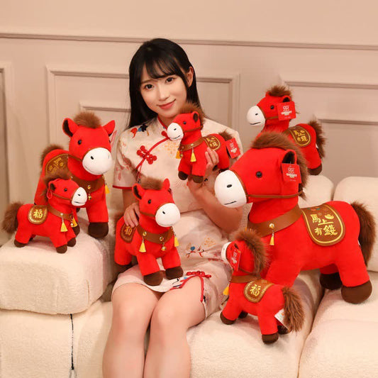 Ownkoti Red Zodiac Horse Decorative Plush Toy  - image 0