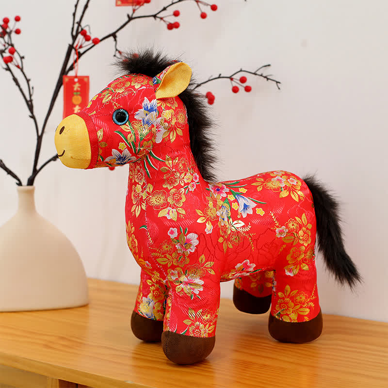 Ownkoti Chinese Zodiac Horse Traditional Plush Toy - Red Horse - 2PCS - 12"H - image 9