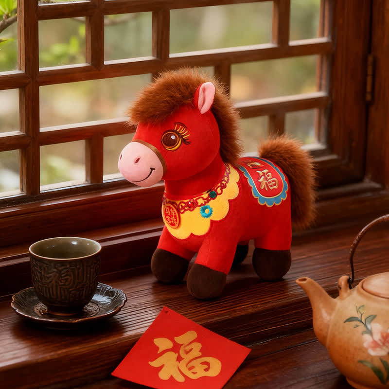 Ownkoti 2026 Year of the Horse Lucky Mascot Plush Toy - Red - 2PCS - 13"H - image 2