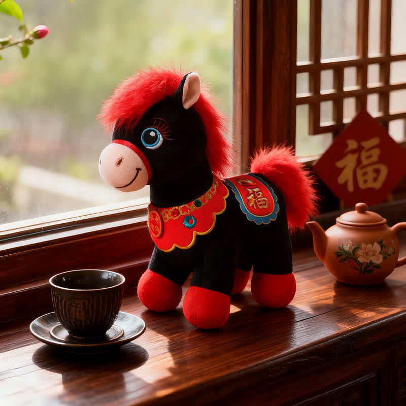 Ownkoti 2026 Year of the Horse Lucky Mascot Plush Toy - Black - 2PCS - 13"H - image 4