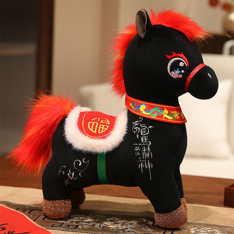Ownkoti Chinese Zodiac "Dragon Horse Spirit" Mascot Toy - Black - 2PCS - 12"H - image 9
