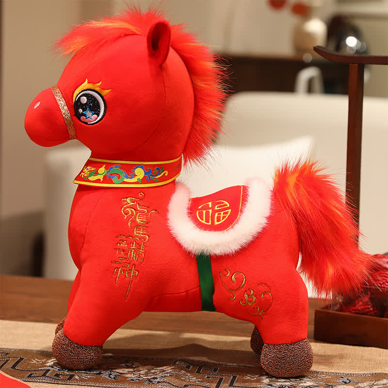 Ownkoti Chinese Zodiac "Dragon Horse Spirit" Mascot Toy - Red - 2PCS - 12"H - image 6