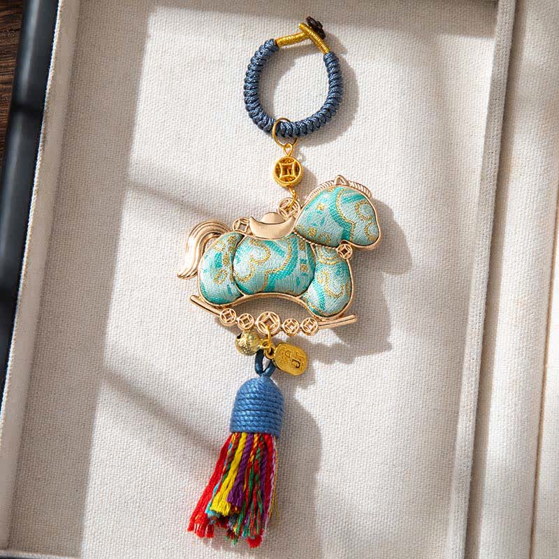 Ownkoti Handmade Oriental Horse Decorative Hanging Ornament - Blue - 2PCS - 1.97"W x 5.79"L - image 8