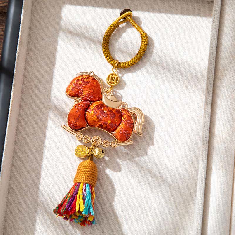 Ownkoti Handmade Oriental Horse Decorative Hanging Ornament - Orange - 2PCS - 1.97"W x 5.79"L - image 11
